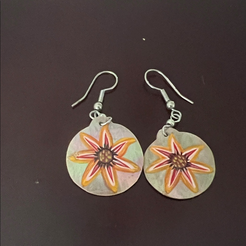 Floral Silver Earrings